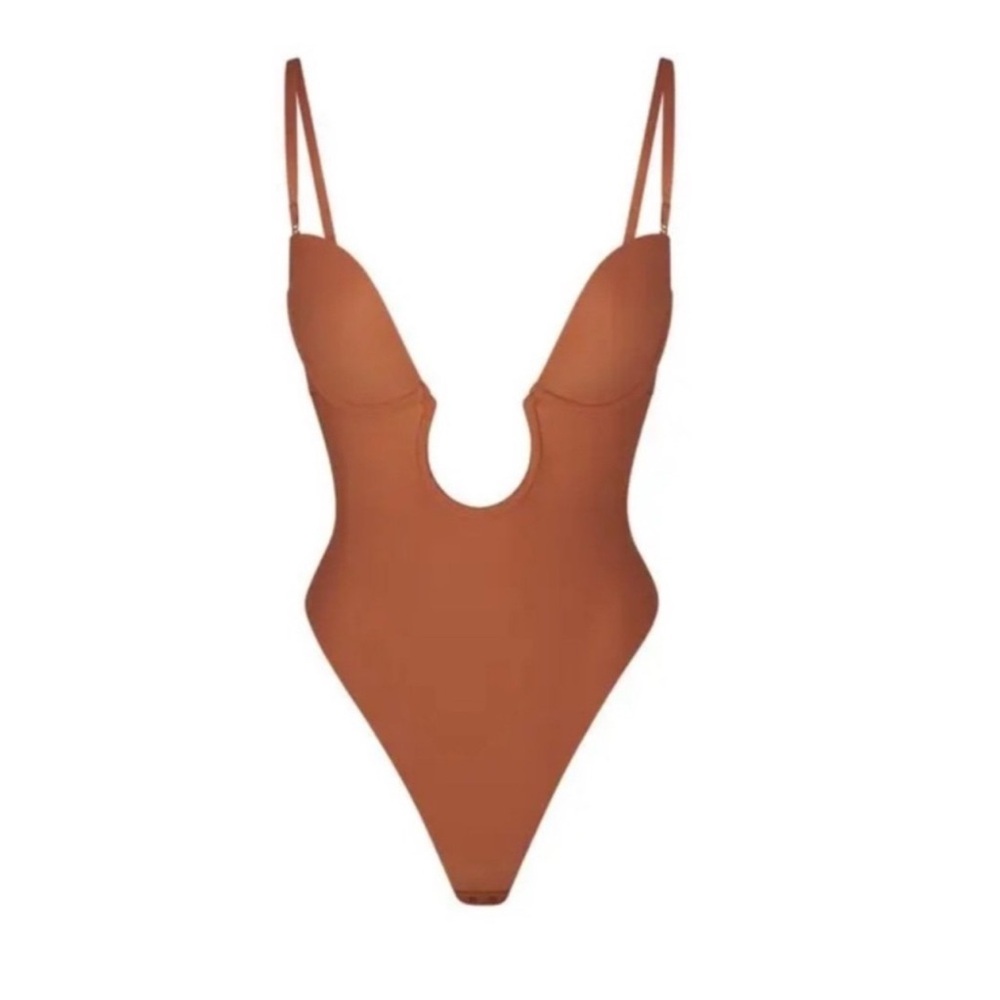 SKIMS Deep V-Neck One-Piece Shapewear